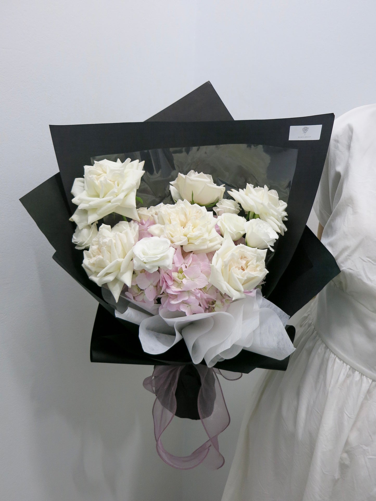 Pink Hydrangea and O'Hara Roses