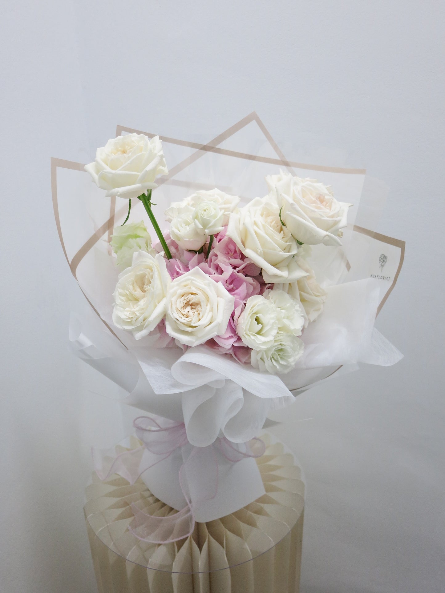 Pink Hydrangea and O'Hara Roses