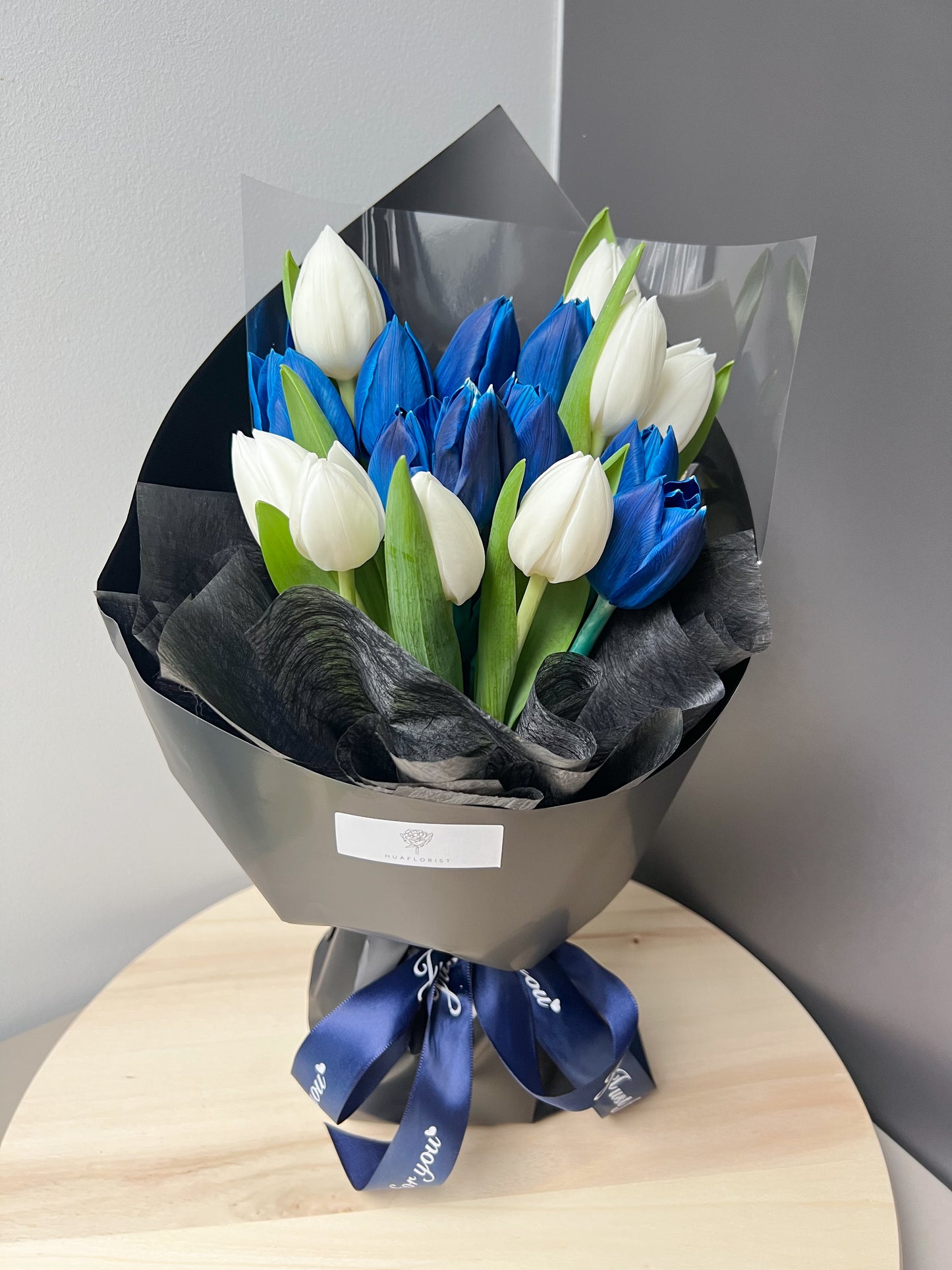 Blue and White Tulips