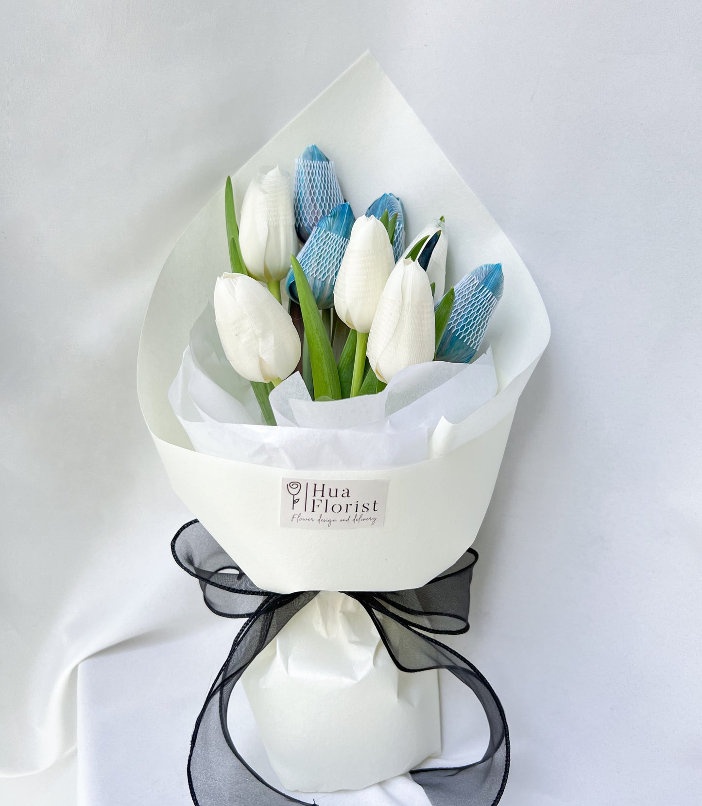 Blue and White Tulips