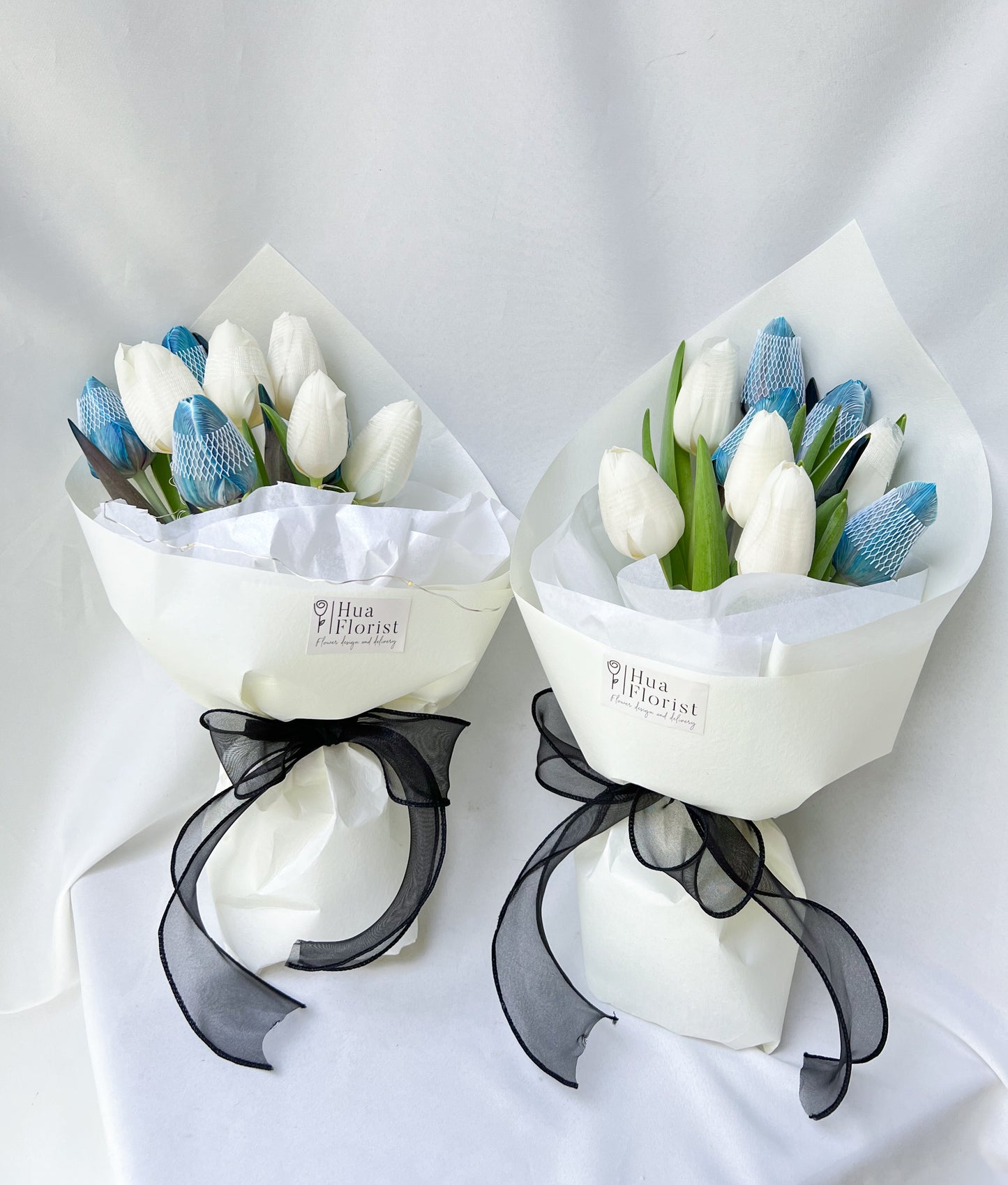 Blue and White Tulips