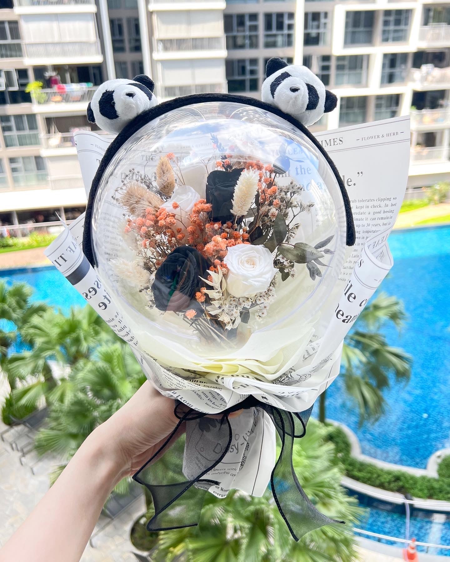 Preserved Rose Acrylic Ball