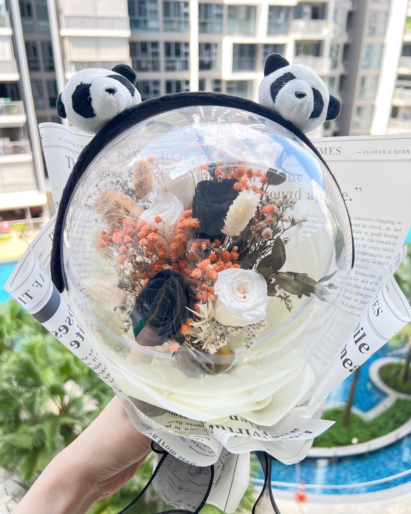 Preserved Rose Acrylic Ball