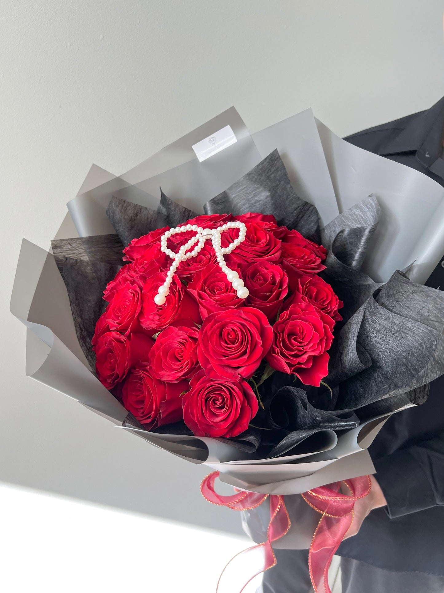 24 Roses with Pearl Bow | Valentine's Day