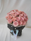 33 Cappuccino Roses in Tweed