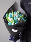 Blue and White Tulips