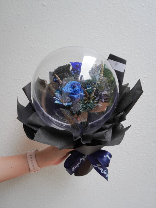 Royal Blue Roses Acrylic Ball Bouquet