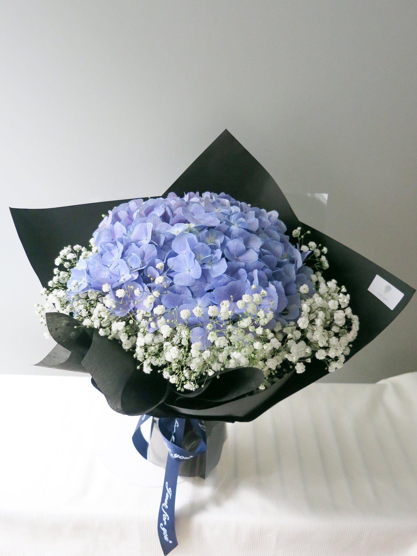 Blue Hydrangea and Baby's Breath