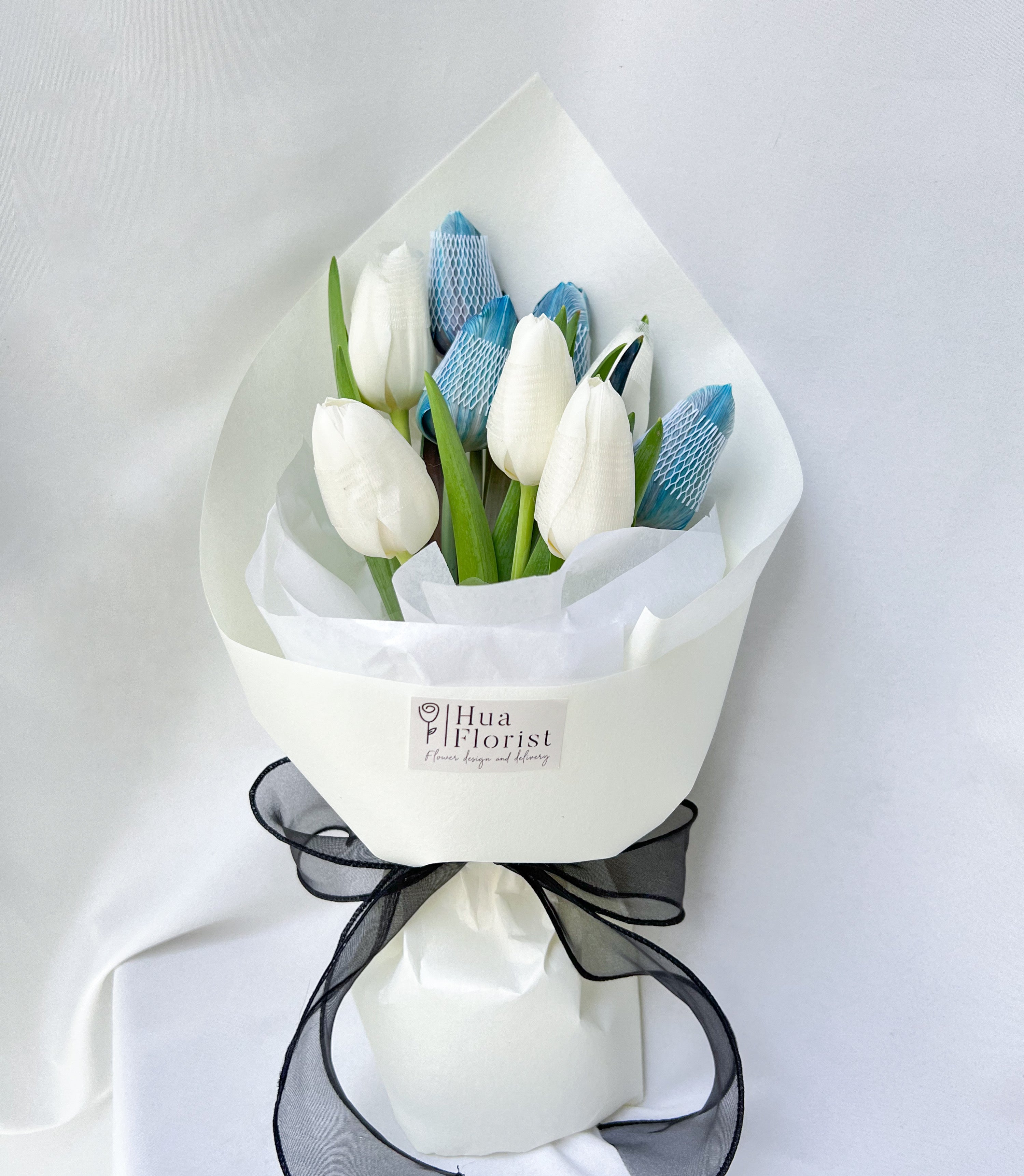 Blue and White Tulips