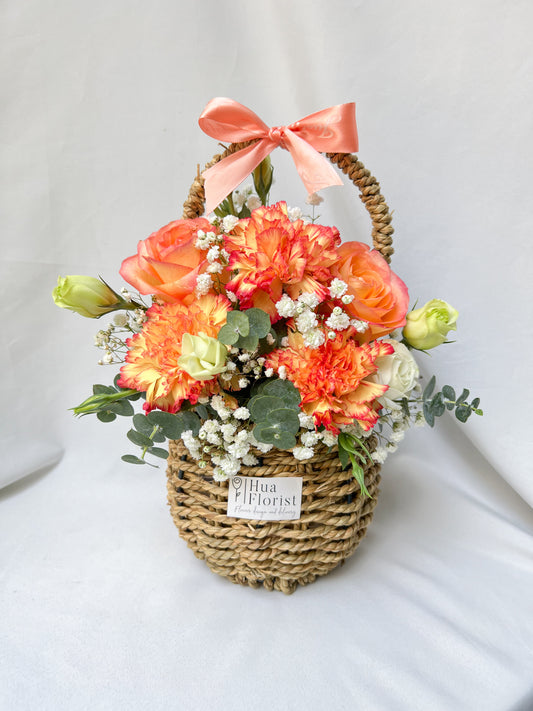 Orange Carnation Basket